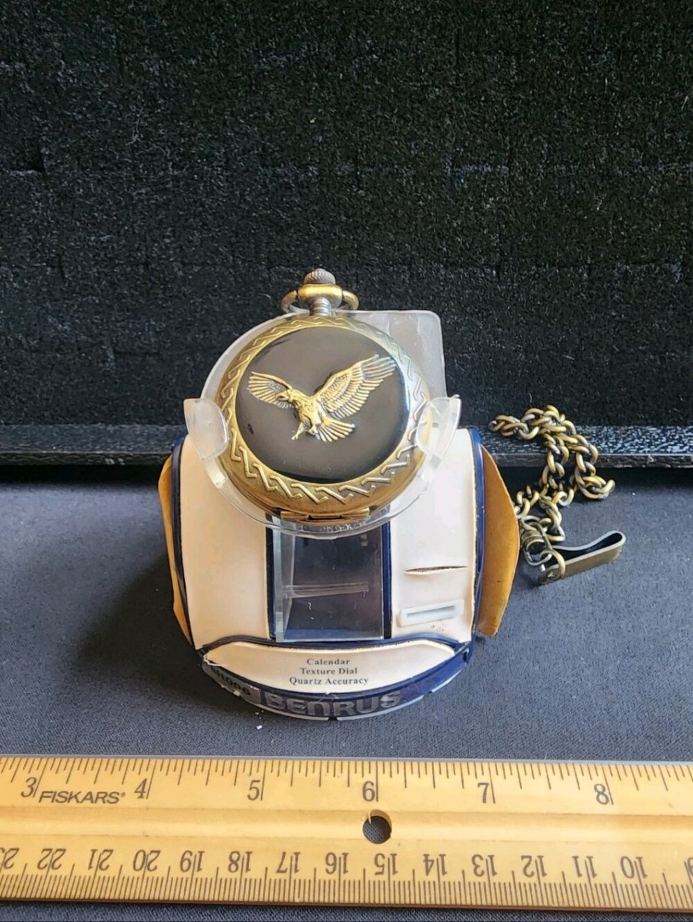 Vintage Benrus Men's Eagle Pocketwatch Runs Keeps Time w/Original Sales Display